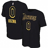 Men's Lakers 0 Kyle Kuzma Black Nike Restart Name & Number T-Shirt